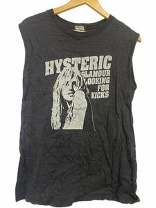 HYSTERIC GLAMOUR◆ノースリーブカットソー/FREE/コットン/BLK/01201CR05