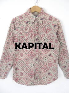 KAPITAL キャピタル ★ バンダナ柄 ネルシャツ 0 XS ★ レディース マチ付き 起毛 ウエスタン 岡山 倉敷 児島