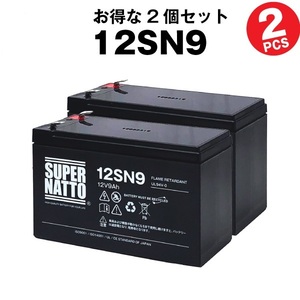 12SN9◆【2個セット】◆スーパーナット◆サイクルバッテリー