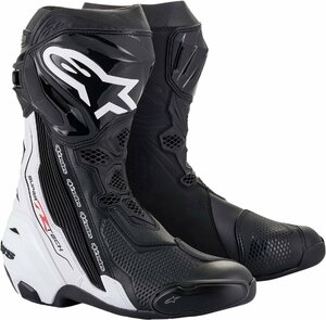 US 6.5 / EU 40 - ブラック/ホワイト - ALPINESTARS アルパインスターズ Supertech R ブーツ