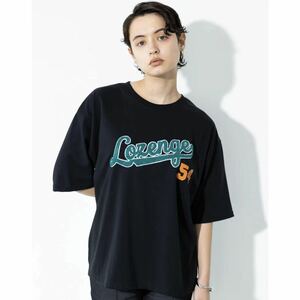 新品★コリスコ半袖 Tシャツ L メンズ CORISCO サガラ刺繍ベースボール ブラック 黒 ゆるダボ Uネック ロゴ