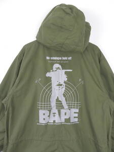 アベイシングエイプ ★ リフレクター モッズコート XL ★ A BATHING APE M51 エイプカモ裏地 ABC CAMO ジャガード織 パッチネーム 裏原宿