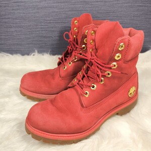 極美品 希少 レアモデル【ティンバーランド】40th ルビーゴールド 24.5 ウォータープルーフ Timberland 6インチプレミアムブーツ 6.5W