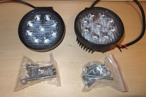 【2個セット】 27W LED 作業灯 車外灯 狭角30度タイプ LEDワークライト 汎用 スポットライト 9連 丸形 6000K ホワイト