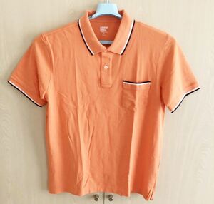 ★★★新品！【大きいサイズ】 LANDS’ END (ランズエンド） ストレッチ　半袖ポロシャツ 　胸ポケット付き（XXL）　オレンジ★★★