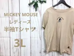 MICKEY MOUSE ミッキーマウス レディース Tシャツ ベージュ 3L