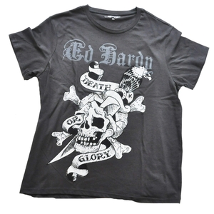 ED HARDY / エドハーディー DEATH OR GLORY SKULL&EAGLE ZIRCONIA T-SHIRT XL