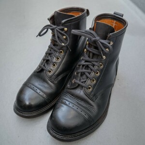 RRL レースアップブーツ BOWERY BOOTS【7】ブラック 英国製 25～25.5cm位 Double RL & Co 　ダブルアールエル