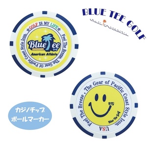 ★6送料無料オークション♪BLUE TEE ツリー（イエロー）/ビッグスマイルブルーティーゴルフ 【 ネイビー：カジノチップ　ボールマーカー】