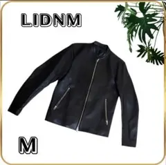 極美品　LIDNM　牛革　レザージャケット　M　メンズ　黒　ジッパー