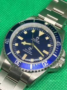 OH済・現状品／TUDOR submariner チュードル／サブマリーナ 小薔薇サブ Tマーク ノンデイト イカ針 snowflake Ref.9411 自動巻 青文字盤