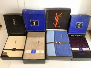 X360 未使用　YVES SAINT LAURENT/イヴ・サンローラン　4箱セット　コットンボアシーツ/ブランケット/ウール混毛布/こたつ上掛け　保管品