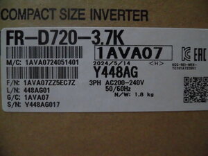 三菱電機 インバータ FREQROL FR-D720-3.7K 2024年5月14日製造 国内より落札当日発送可 未使用 新品 ６ヶ月保証