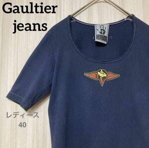 ゴルチエジーンズ　Gaultier Jeans　半袖Tシャツ　センターロゴ　40
