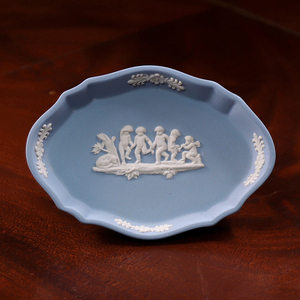 【開】英国王室御用達『ウェッジウッドWedgwood』 ブルージャスパー オーバルピンディッシュ テーブルウェア ST26