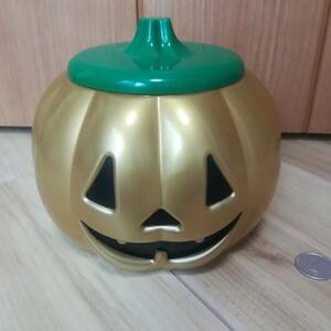 ハロウィンカボチャ　小物入れ　　オブジェ　ゴールド　かぼちゃトーテムポール　飾り　ケース　かぼちゃ