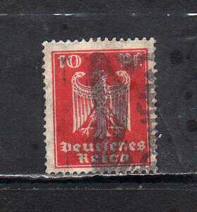 194163 ドイツ ワイマール共和国 1924年 普通 鷲の紋章 10pf オレンジ赤 使用済