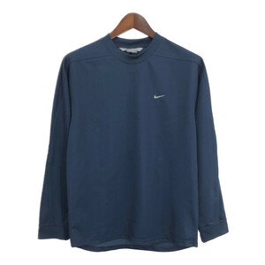 00年代 NIKE ナイキ 長袖Ｔシャツ ワンポイントロゴ ネイビー (メンズ S) 中古 古着 R4091