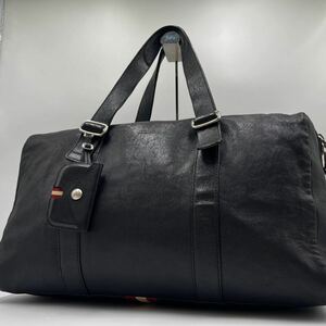 【大容量/美品】BALLY バリー ボストンバッグ ハンド トート ブリーフケース 肩掛け トレスポ メンズ ビジネス A4収納 レザー ブラック 黒