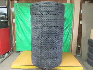 残溝80％ 2023年製 BRIDGESTONE W900 265/70R19.5 140/138J 6本 №7674 大型 トラックタイヤ ユニック ダンプ 冬タイヤ スタッドレス