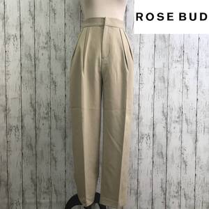  ROSE BUD　ローズバッド　タックパンツ　Sサイズ　ベージュ　ハイウエストデザイン　深めのワンタックで腰回りをカバー　S5.11-74　USED