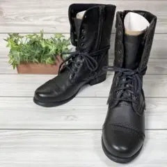 576【新品】STEVE MADDEN トルーパ ブーツ レザー 黒 5.5