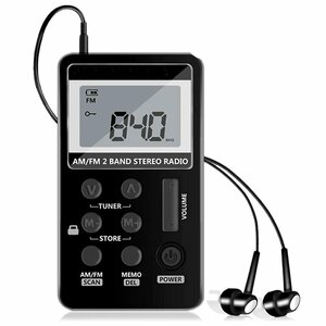 ポケット ラジオ ワイドfm 高感度受信 小型 持ち運び 軽量 携帯便利 液晶 USB 充電式 ポータブルラジオ tec-pokeradio02