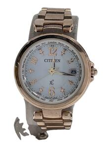 CITIZEN◆ソーラー腕時計/アナログ/ステンレス/WHT/PNK/H246-T026745