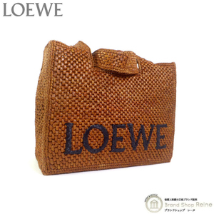 ロエベ （LOEWE） フォント トート スモール ラフィア バスケット バッグ ショルダー A685B59X01 ハニーゴールド（新品同様）中古