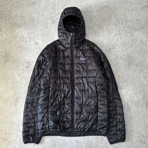 美品 Patagonia パタゴニア マイクロパフ フーディ ナイロン 中綿 ジャケット メンズ S (M相当) 黒 ブラック プリマフィル ダウン C964