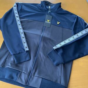 Ｌサイズ 新品 ライル&スコット LYLE&SCOTT デザインジャケット　ジップアップ ブルゾン チャコールグレー&ネイビー