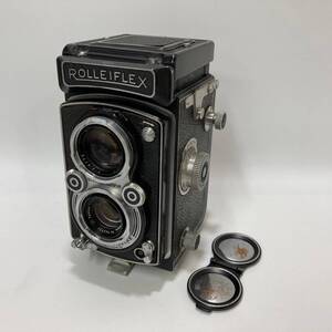 ★ 1円〜【動作未確認】 ROLLEIFLEX ローライフレックス 二眼レフカメラ フィルムカメラ FRANKE&HEIDECKE ブラックボディ レンズカバー YK 