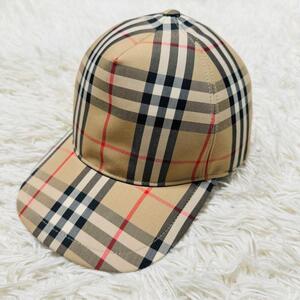 未使用品級 BURBERRY LONDON ロゴティテール ヴィンテージチェック キャップ ベースボール バーバリーロンドン イタリア製 ノバチェック