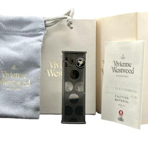 仙58 Vivienne Westwood ドット柄 フリント式 ガスライター グレー系 オーブ 箱付き ヴィヴィアンウエストウッド ライター 喫煙グッズ