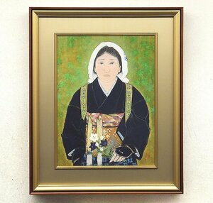 【GLC】布施伸介 「花の咲く頃」 ◆松坂屋取扱・日本画12号共シール 院展特待 師:平山郁夫