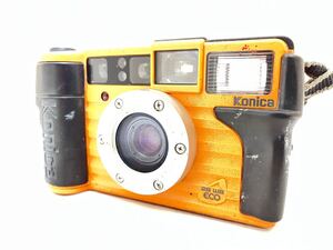 【動作OK】☆希少品☆ コニカ Konica 現場監督 28 WB ECO 35mm コンパクトフィルムカメラ オレンジ #245