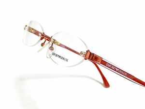 新品　EMPORIO ARMANI エンポリオ アルマー二　メガネ　眼鏡　ブランド　日本製　オシャレ　上品　ふち無し　ツーポイント