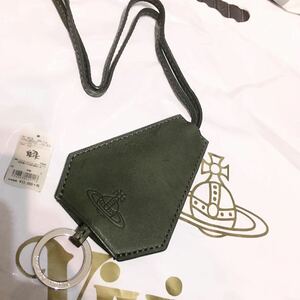 送料込●新品●価16500円 Vivienne Westwood キーリング 本牛革 緑 ネックストラップ キーホルダー ヴィヴィアンウエストウッド ビビアン