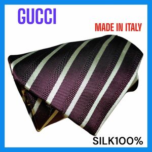 Classic GUCCIネクタイ SILK100% ストライプ柄 　　　　　006