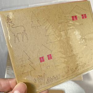 クリスマスカード　封筒付き　切絵　7枚セット　light and papershop アメリカ　海外購入　定価500円