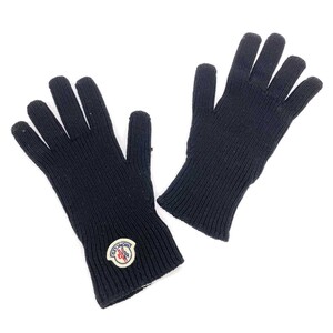 ◆MONCLER モンクレール 手袋 Mサイズ◆H20913A00008 A9342 22AW ブラック ウール100％ レディース 手袋 glove グローブ 服飾小物