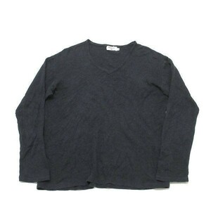 エディフィス/EDIFICE Vネックカットソー/長袖Tシャツ/【40】灰/タイト/ロンT■01