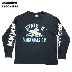 Champion Long Sleeve T-Shirts 1980s LARGE T315 Vintage チャンピオン 長袖Tシャツ 1980年代 アメリカ製 ヴィンテージ カレッジプリント