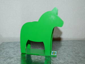 スウエーデン製　Dala Horse Iron Napkin Holder 緑　ダーラナホース　ナプキンスタンド　SPEGELS MODELL&DESIGN Made in Sweden 希少　