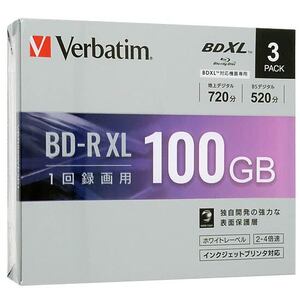 Verbatim 4倍速対応BD-R XL 100GB 3枚組 VBR520YP3D1 [管理:1000014876]