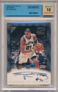 ☆ Tim Duncan NBA 1999-00 Topps Gallery Signature BGS Authentic Auto 10 直筆サイン オート ティム・ダンカン