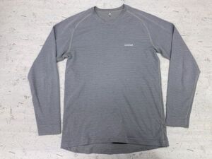 モンベル mont-bell アウトドア ラグラン インナー 登山 ウェア ベース ロンT 長袖Tシャツ カットソー メンズ 大きいサイズ XL グレー