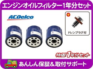 エンジン オイルフィルター φ74mm エレメント 1年分 ドレンプラグ パッキン・ラングラー デュランゴ ラム ダコタ ACdelco PF53 WJ YJ★ZVQ