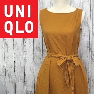 UNIQLO★ユニクロ★リネンブレンドAラインワンピース★サイズM　1116-55