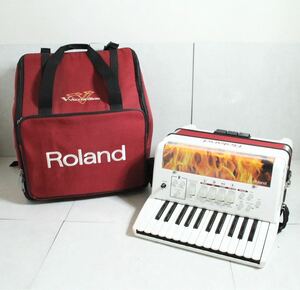 Roland ローランド モデル FR-1 WHITE アコーディオン ホワイトカラー 電子楽器 鍵盤楽器 持ち運びケース付き 小型 Vアコーディオン 